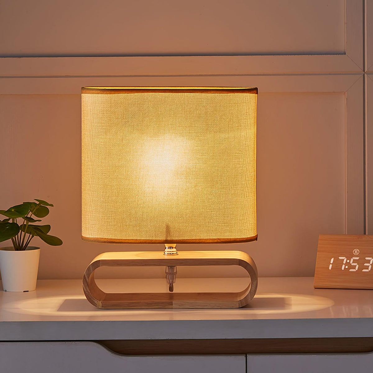 Loop Rustic Wood Table Lamp-Neutral Decor