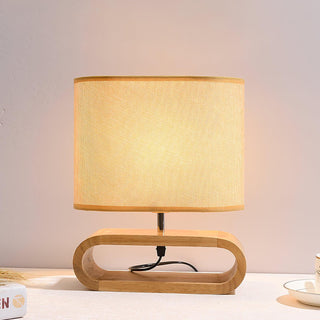 Loop Rustic Wood Table Lamp-Neutral Decor