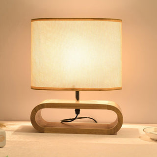 Loop Rustic Wood Table Lamp-Neutral Decor