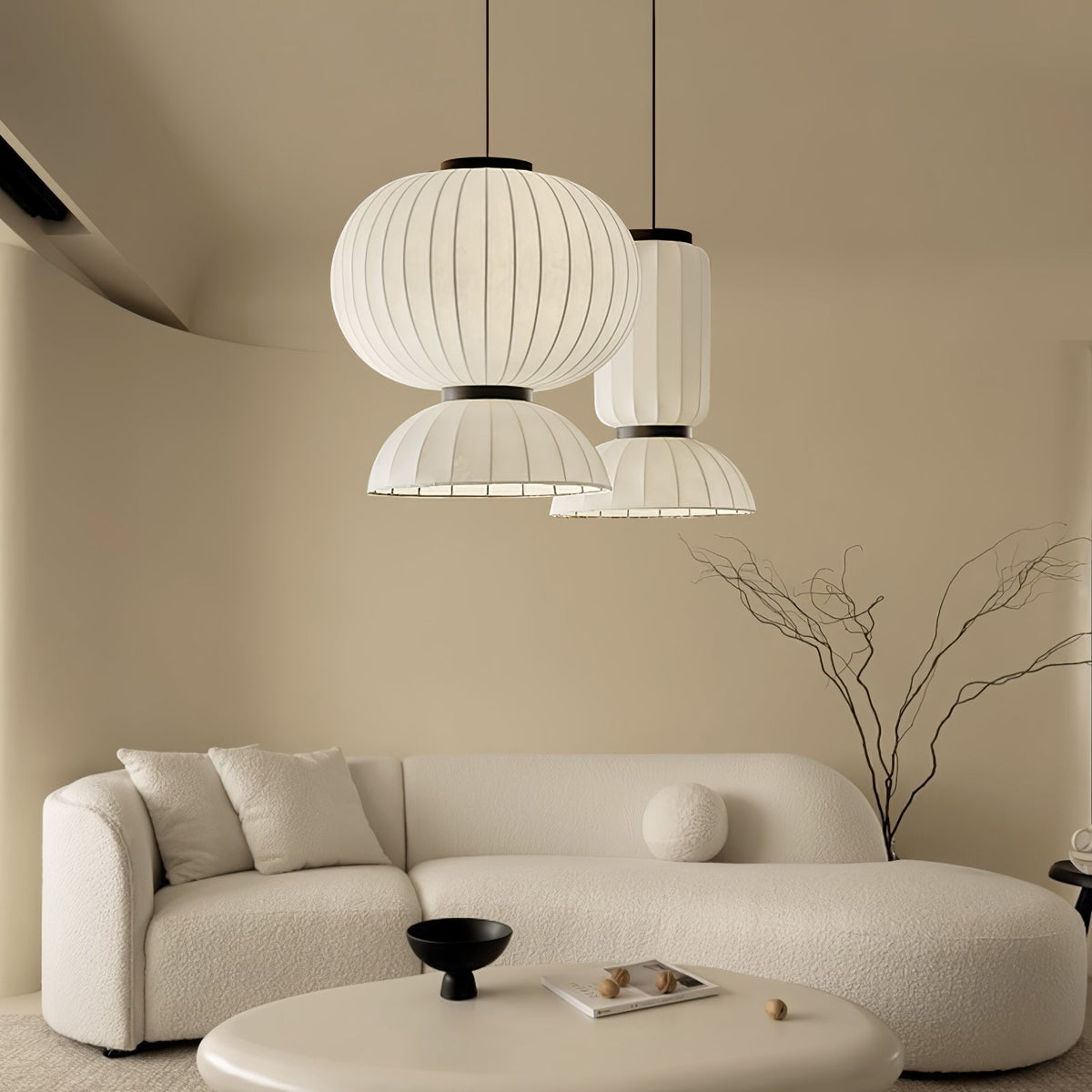 Cyriana Soie Lanterne Suspension Lumière