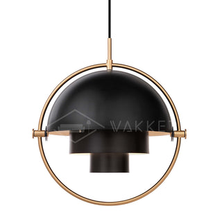Lustra Suspension Boule Déformée Dorée