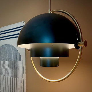 Lustra Suspension Boule Déformée Dorée
