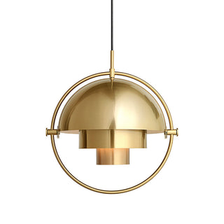 Lustra Suspension Boule Déformée Dorée