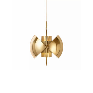 Lustra Suspension Boule Déformée Dorée
