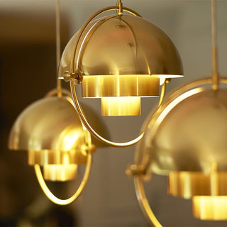 Lustra Suspension Boule Déformée Dorée