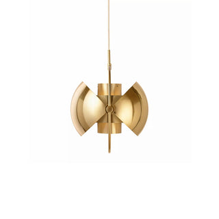 Lustra Suspension Boule Déformée Dorée