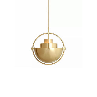 Lustra Suspension Boule Déformée Dorée