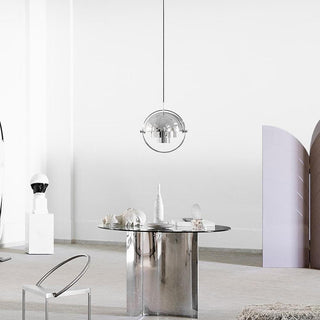 Lustra Suspension Boule Déformée Dorée