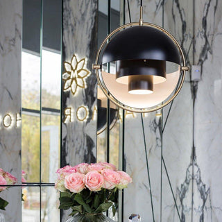 Lustra Suspension Boule Déformée Dorée