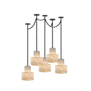 Multi-Tier Chain Drum Pendant Lamp-Neutral Decor