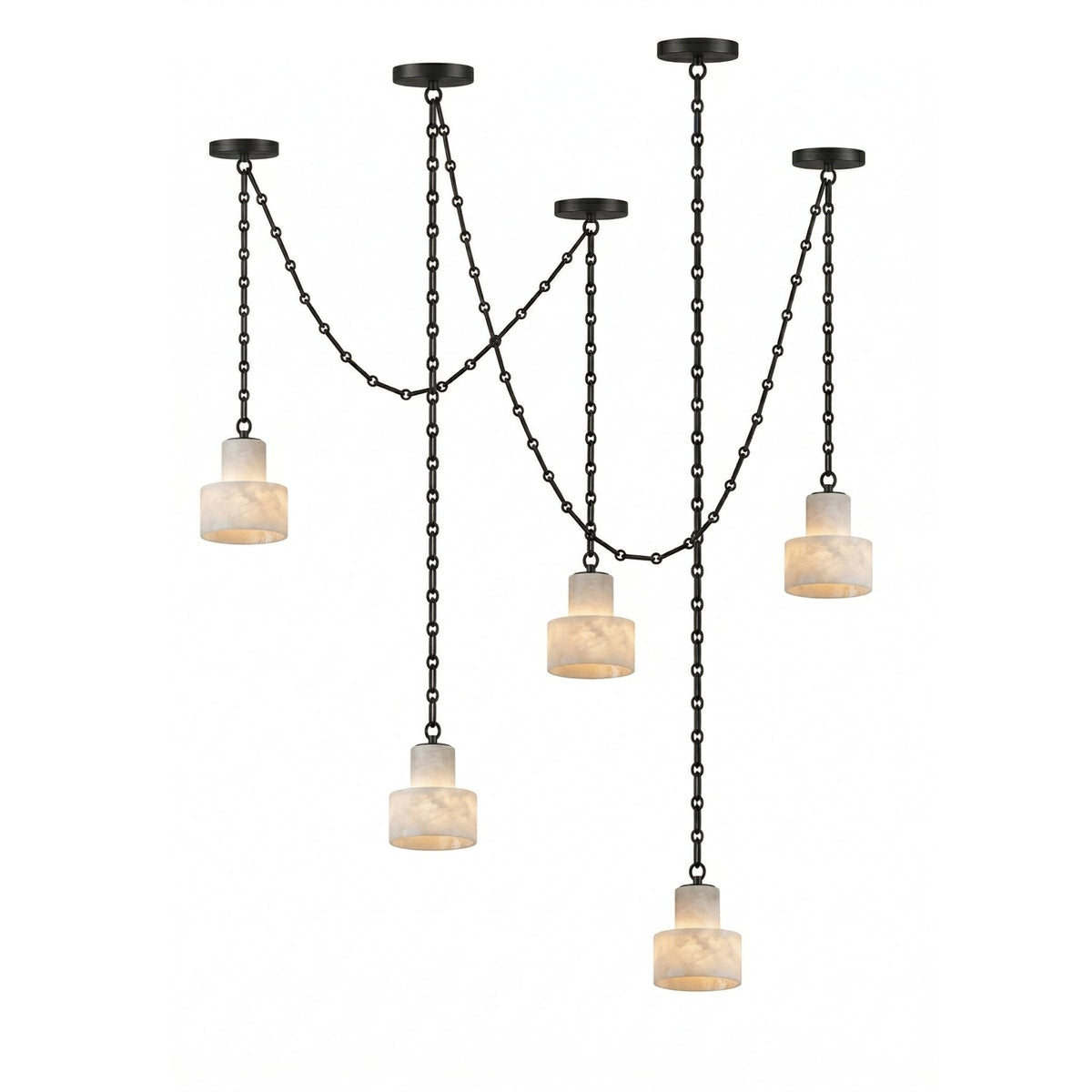 Multi-Tier Chain Drum Pendant Lamp-Neutral Decor