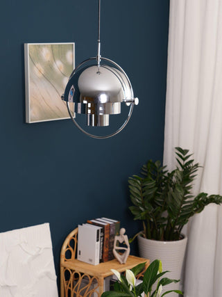 Lustra Suspension Boule Déformée Dorée