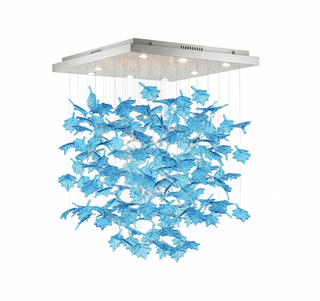 Multicolor Crystal Maple Leaf Chandelier-Neutral Decor