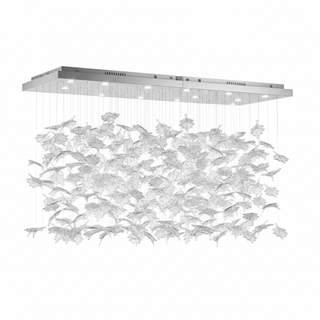 Multicolor Crystal Maple Leaf Chandelier-Neutral Decor