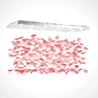 Multicolor Crystal Maple Leaf Chandelier-Neutral Decor