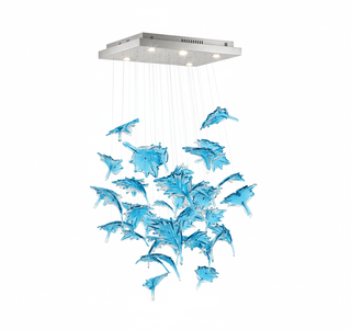 Multicolor Crystal Maple Leaf Chandelier-Neutral Decor