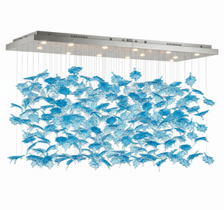 Multicolor Crystal Maple Leaf Chandelier-Neutral Decor