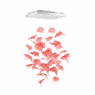 Multicolor Crystal Maple Leaf Chandelier-Neutral Decor