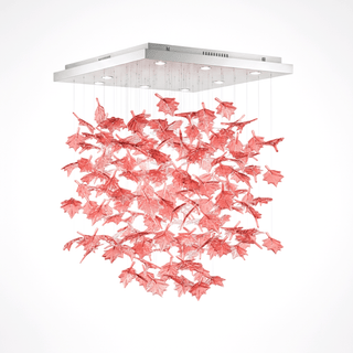 Multicolor Crystal Maple Leaf Chandelier-Neutral Decor