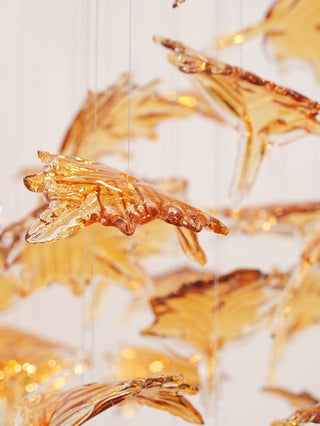 Multicolor Crystal Maple Leaf Chandelier-Neutral Decor