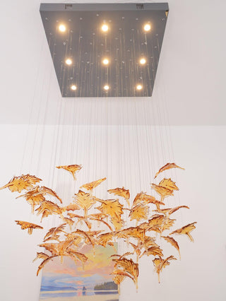 Syraean Lustre en cristal multicolore en forme de feuille d'érable