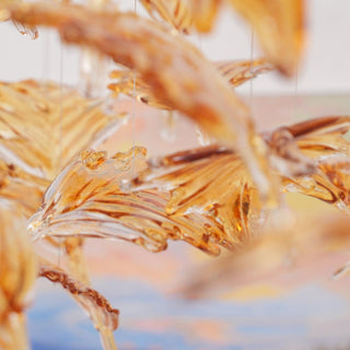 Multicolor Crystal Maple Leaf Chandelier-Neutral Decor