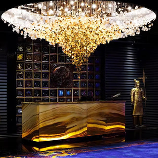 Veshaa Lustre en cristal de pierre de luxe postmoderne