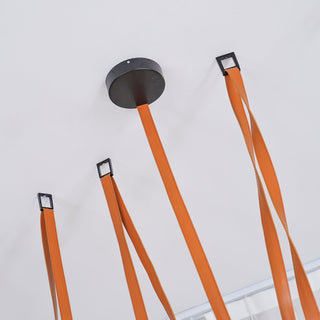 Lustra Suspension en Cuir et Verre