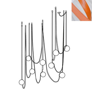 Lustra Suspension en Cuir et Verre