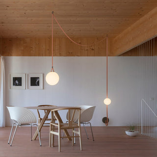 Lustra Suspension en Cuir et Verre