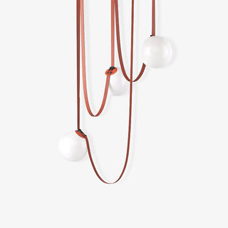 Lustra Suspension en Cuir et Verre