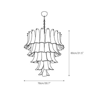 Orshaan Lustre Postmoderne de Luxe en Métal et Verre