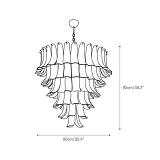 Orshaan Lustre Postmoderne de Luxe en Métal et Verre