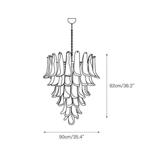 Alsorisra Lustre Postmoderne de Luxe en Verre Pétale