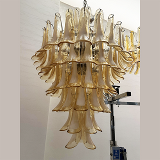 Alsorisra Lustre Postmoderne de Luxe en Verre Pétale
