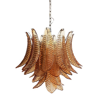 Aurora Lustre Ambre Feuille Verre Superposé Vénitien Élégance