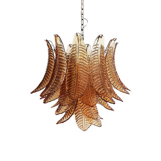 Aurora Lustre Ambre Feuille Verre Superposé Vénitien Élégance