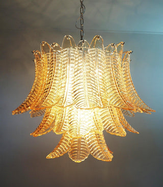 Aurora Lustre Ambre Feuille Verre Superposé Vénitien Élégance