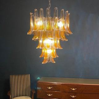 Aurora Lustre en Verre Murano Pétales Ambre