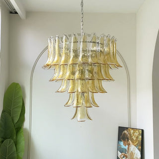Aurora Lustre en Verre Murano Pétales Ambre