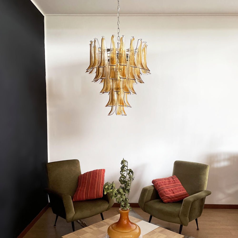 Mavaira Lustre en Verre Murano Pétales Ambre
