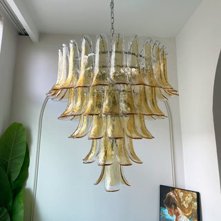 Aurora Lustre en Verre Murano Pétales Ambre