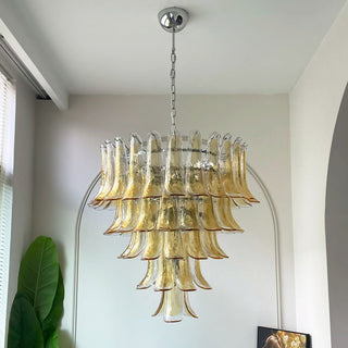 Aurora Lustre en Verre Murano Pétales Ambre