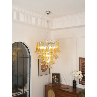 Orshaan Lustre Postmoderne de Luxe en Métal et Verre