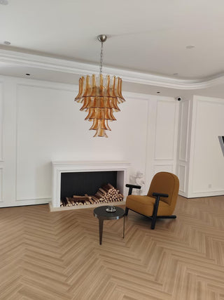 Orshaan Lustre Postmoderne de Luxe en Métal et Verre