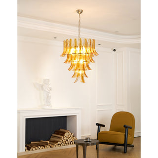 Orshaan Lustre Postmoderne de Luxe en Métal et Verre