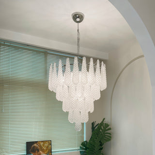 Aurora Lustre Transparent Murano Verre Goutte Rosée Superposé