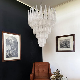 Aurora Lustre Transparent Murano Verre Goutte Rosée Superposé