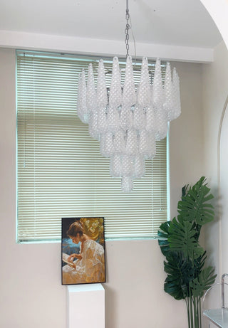 Aurora Lustre Transparent Murano Verre Goutte Rosée Superposé