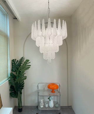 Aurora Lustre Transparent Murano Verre Goutte Rosée Superposé